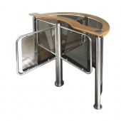 Формирователь прохода из нержавеющей стали с заполнением и поручнями из дерева PERCo-RB‐03TP